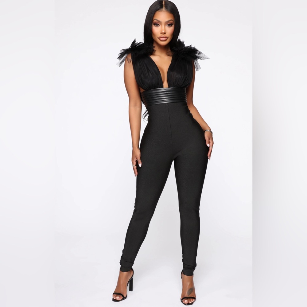 Black Bandage Jumpsuit